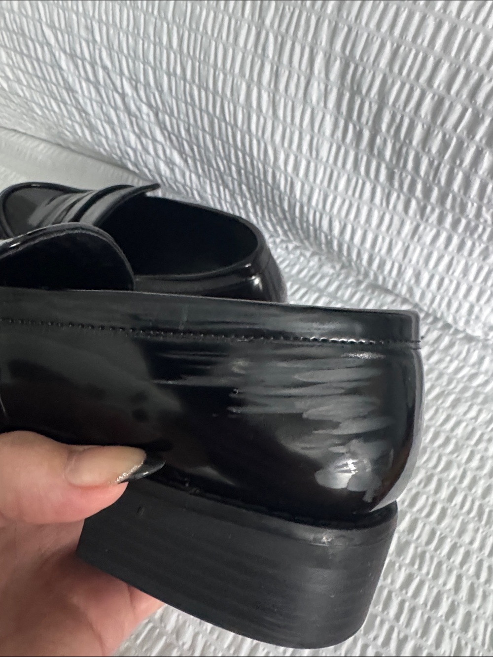 Madden Girl Black Patent Slip-On Penny Loafers - Picture 5 of 7